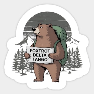 Funny Bear Foxtrots Deltas Tango Sticker